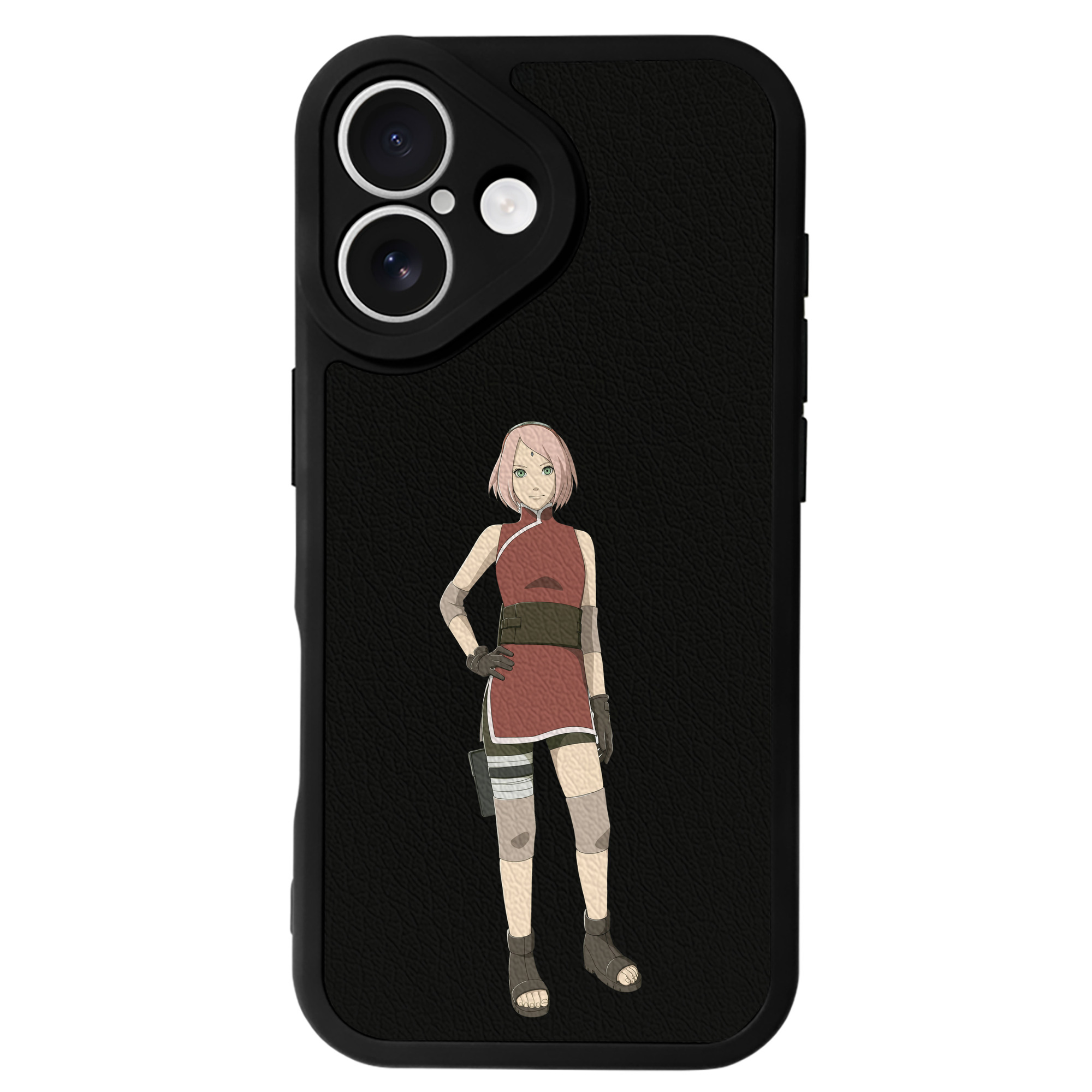 （画像用） NARUTO -ナルト- 春野サクラ Haruno Sakura 【iPhone 16シリーズ対応】シリコンスマホケース（レザー調） 材質：シリコン